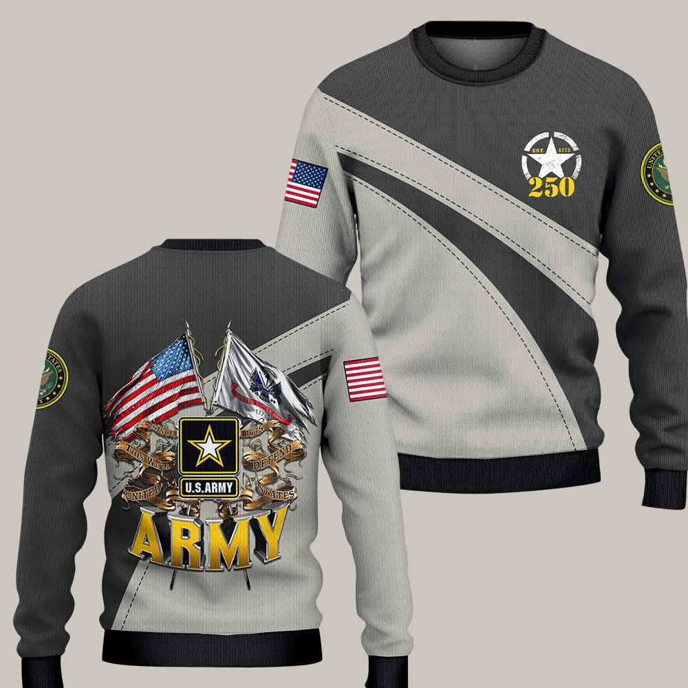 US Army 250th Anniversary Sweatshirt This We'll Defend Veteran Clothing Army Gift Ideas
