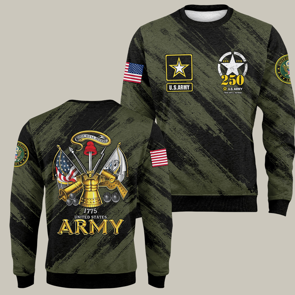 US Army 250th Anniversary Sweatshirt This We'll Defend Veterans Day Gifts