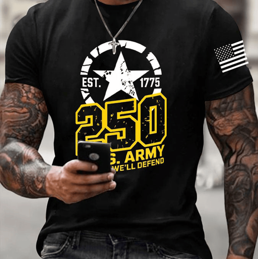 US ARMY 250th Anniversary T-Shirt Honring Military US Army 1775 Special Gifts For Veterans On Veterans Day