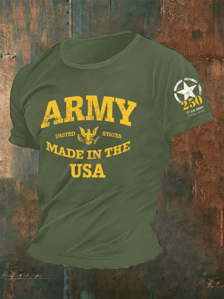 US Army 250th Anniversary T-Shirt USA Patriotic Apparel Gifts For Military