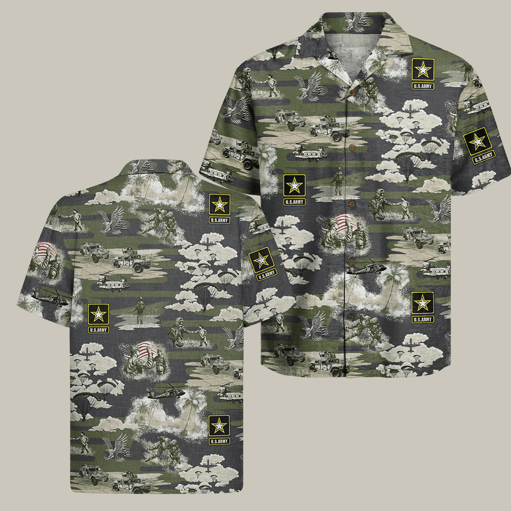 US Army 250th Year Of Service Camo Hawaiian Shirt Veteran Support Army Retirement Gift