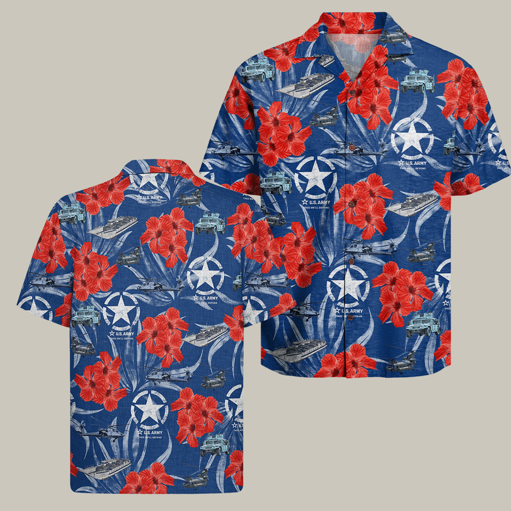 US Army 250th Year Of Service Hawaiian Shirt Military Support Clothing Army Mom Tee