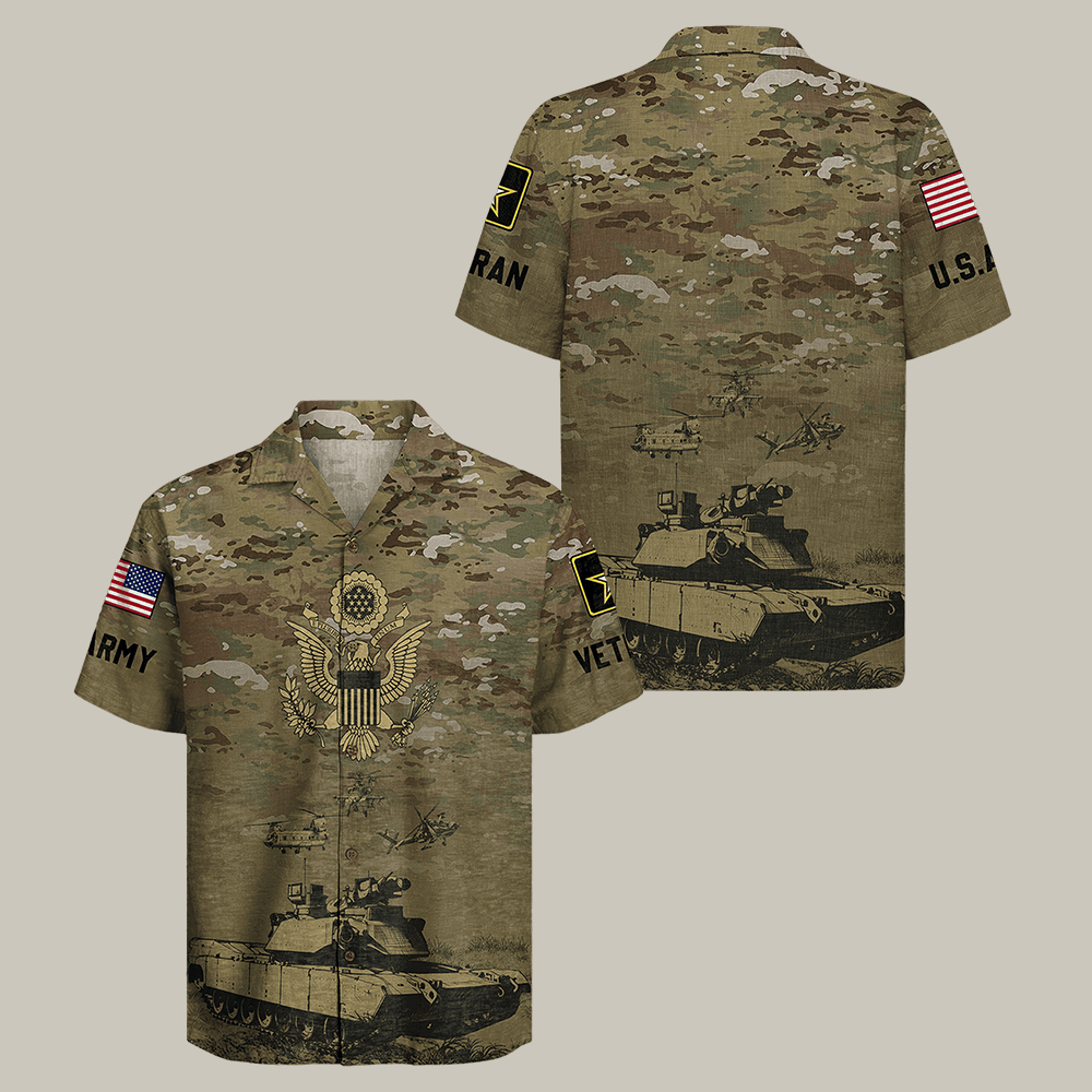 US Army 250th Years Of Service Hawaiian Shirt Proud Veteran Clothes Boyfriend Gift