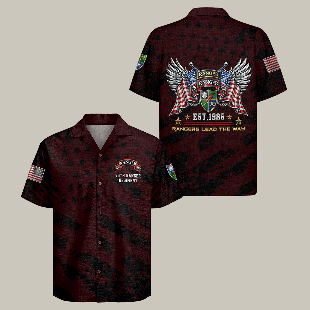 US Army 75th Ranger Regiment Hawaiian Shirt Ranger Lead The Way Shirt Veteran Themed Gift