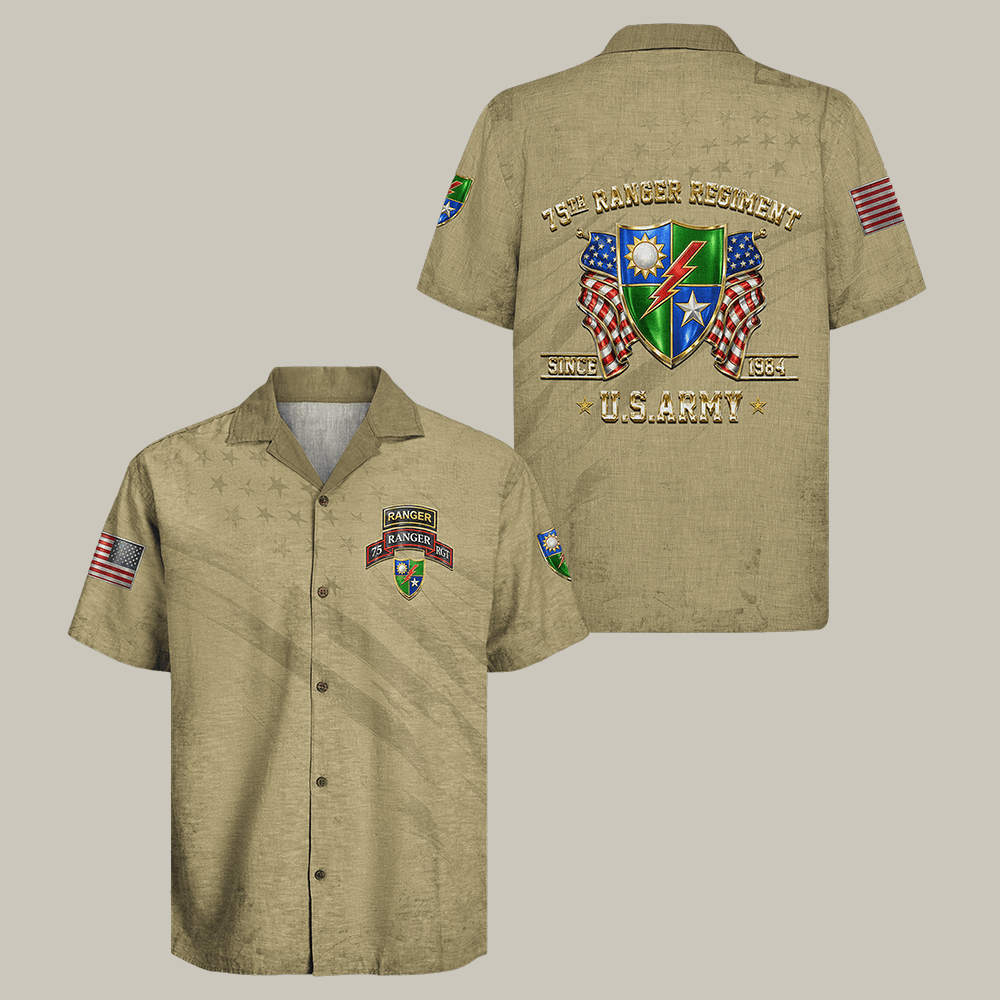 US Army 75th Ranger Regiment Hawaiian Shirt Since 1984 Veteran Shirt Gift Idea