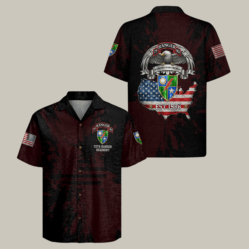 US Army 75th Ranger Regiment Hawaiian Shirt US Army 250Th Anniversary Shirt Patriotic Veteran Gift