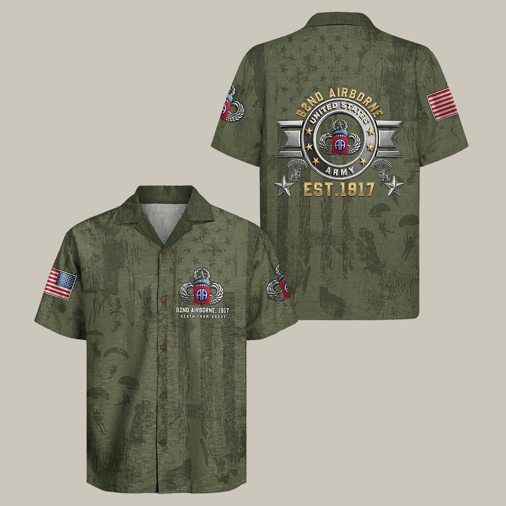 US Army 82rd Airborne Hawaiian Shirt Proud Army Veteran Clothes Best Gift For Enthusiast