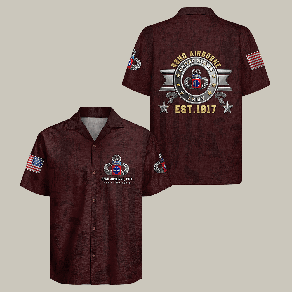 US Army Airborne Hawaiian Shirt 82 Airborne Army Veteran Shirt Good Gift Idea