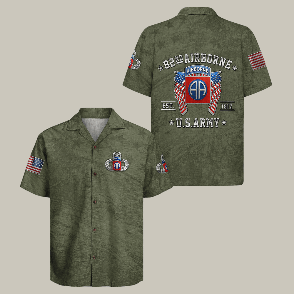 US Army Airborne Hawaiian Shirt 82nd Airborne Soldier Clothes Unique Gift For Men