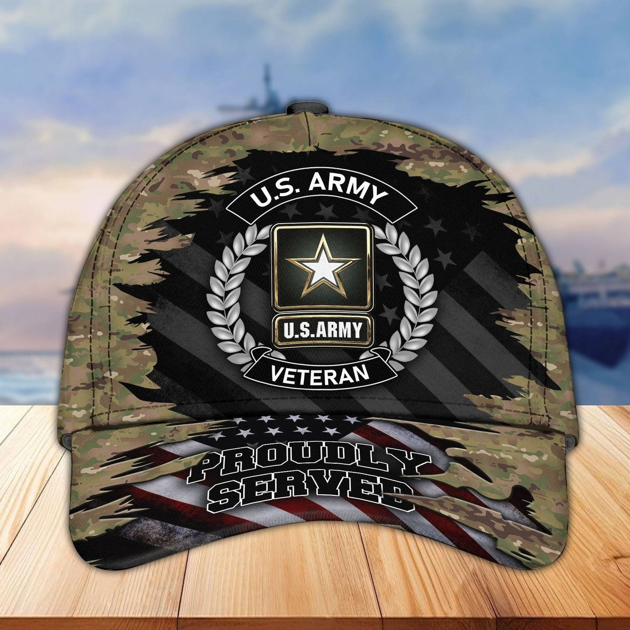 US Army Camo Baseball Cap Patriotic Gift For Proud Army on Veterans Day