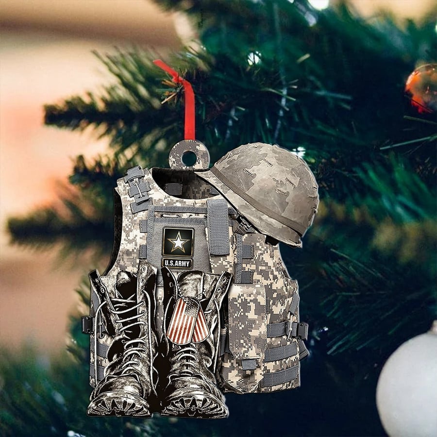 US Army Camo Uniform Christmas Ornament Xmas Tree Decor Christmas Gifts For Veterans