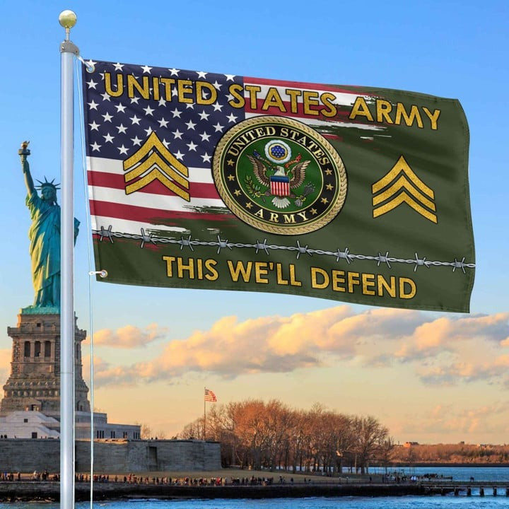 US Army Grommet Custom Flag Gift for Army Veteran Dad and Husband Veterans Day