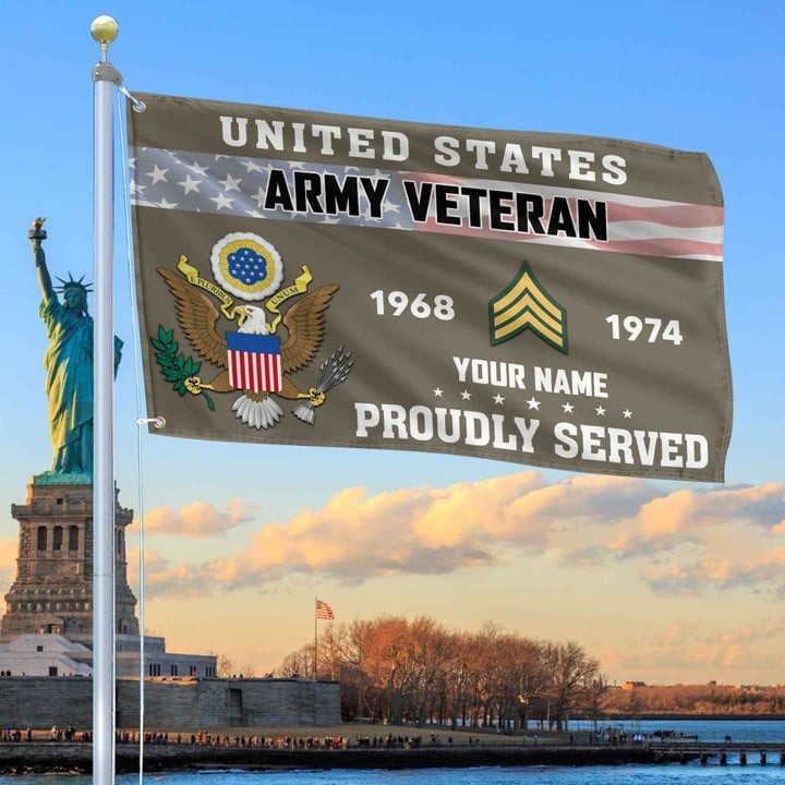 US Army Grommet Flag Custom Gift for Army Veteran Best Gift for Armed Forces Day Veterans Day