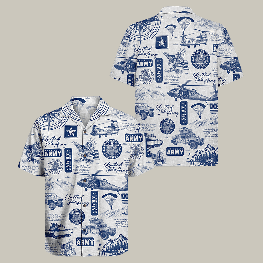 US Army Hawaiian Shirt 82nd Airborne Paratrooper Clothes Present For Husband