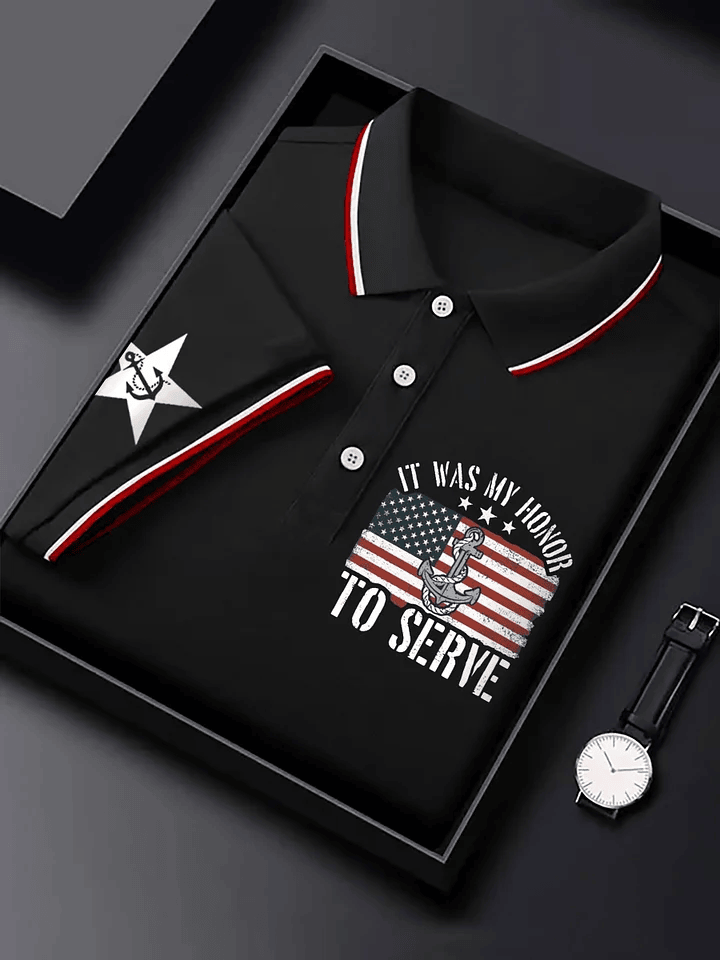 US Army Merch Navy 250th Anniversary Polo Shirt Mens Gift for Veterans Day