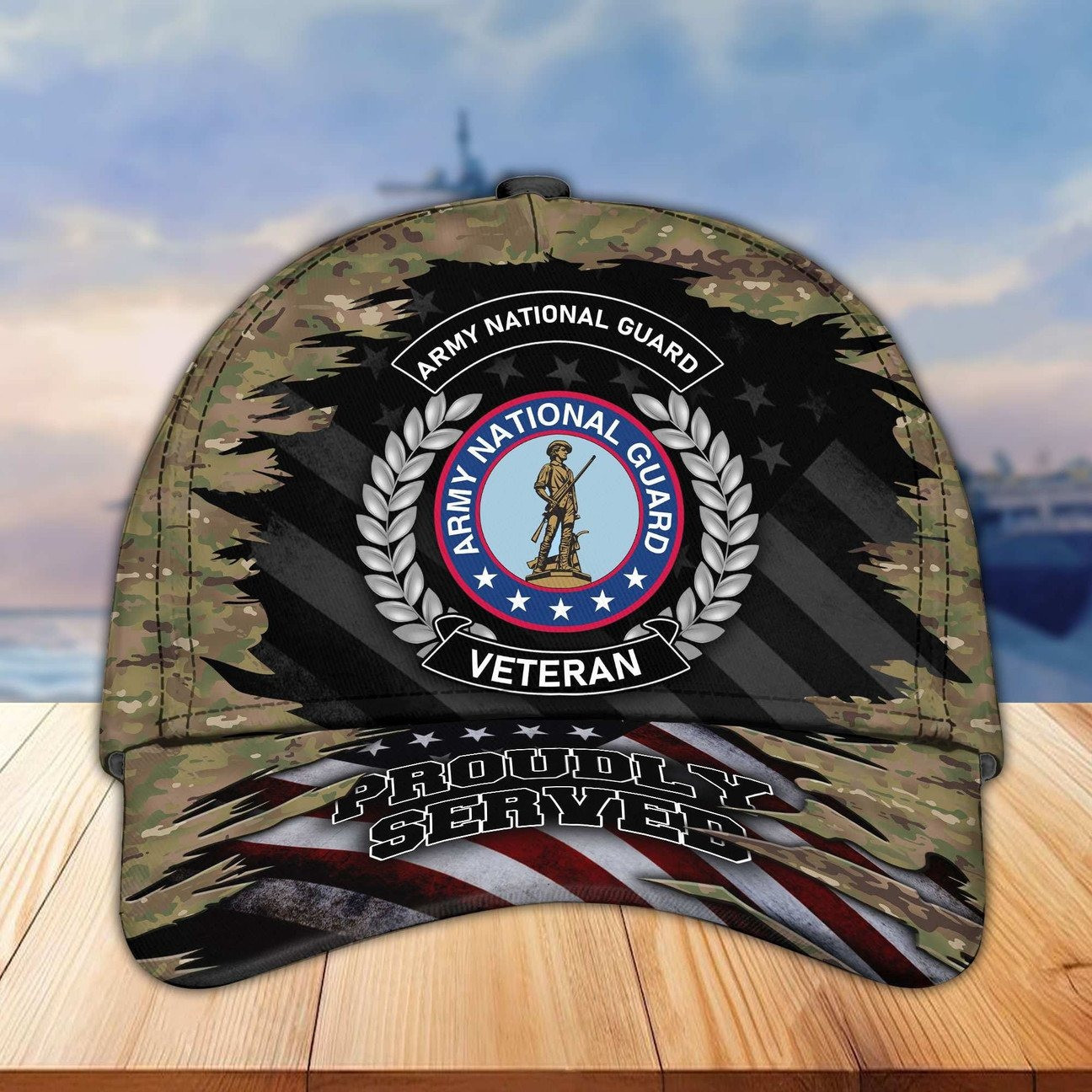 US Army National Guard Camo Baseball Cap Patriotic Gift For Proud Army on Veterans Day