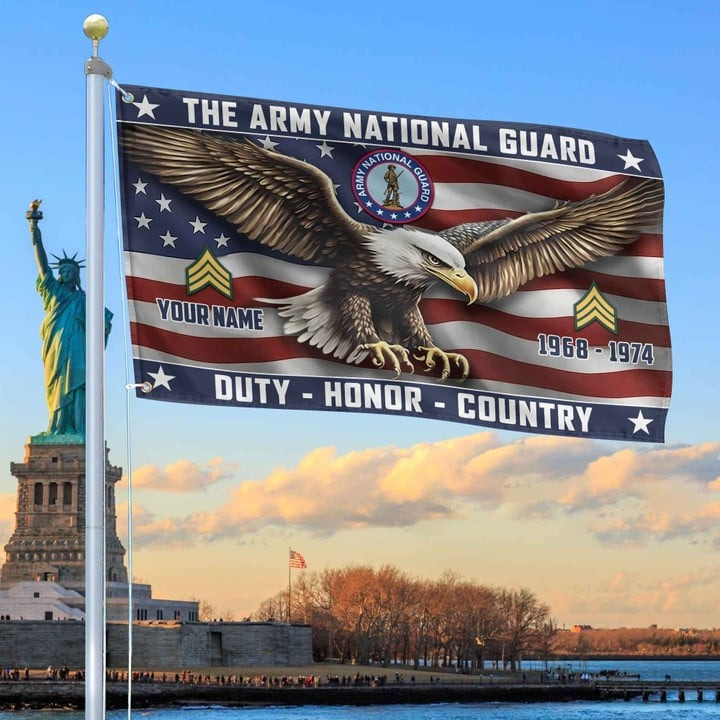 US Army National Guard Custom Grommet Flag Best Gifts for Army National Guard Veteran and Father for Armed Forces Day and Veterans Day