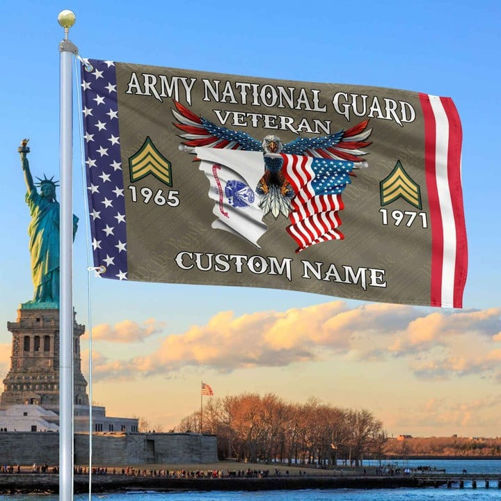 US Army National Guard Custom Grommet Flag Gifts for Army National Guard Veteran for Armed Forces Day and Veterans Day