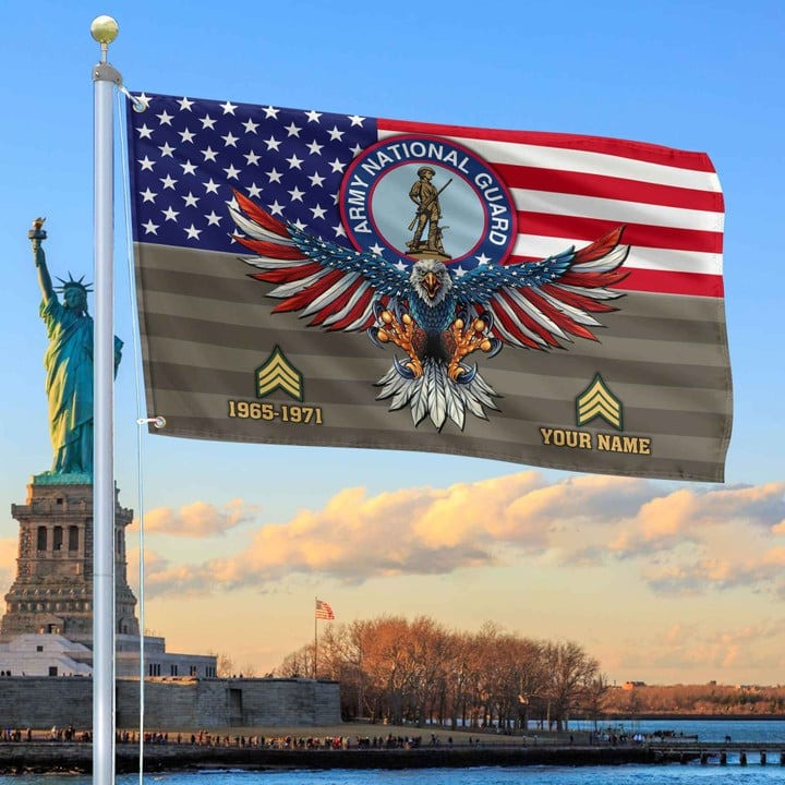 US Army National Guard Grommet Custom Flag Gifts for Army National Guard Veteran Gifts for Dad for Husband Armed Forces Day Veterans Day