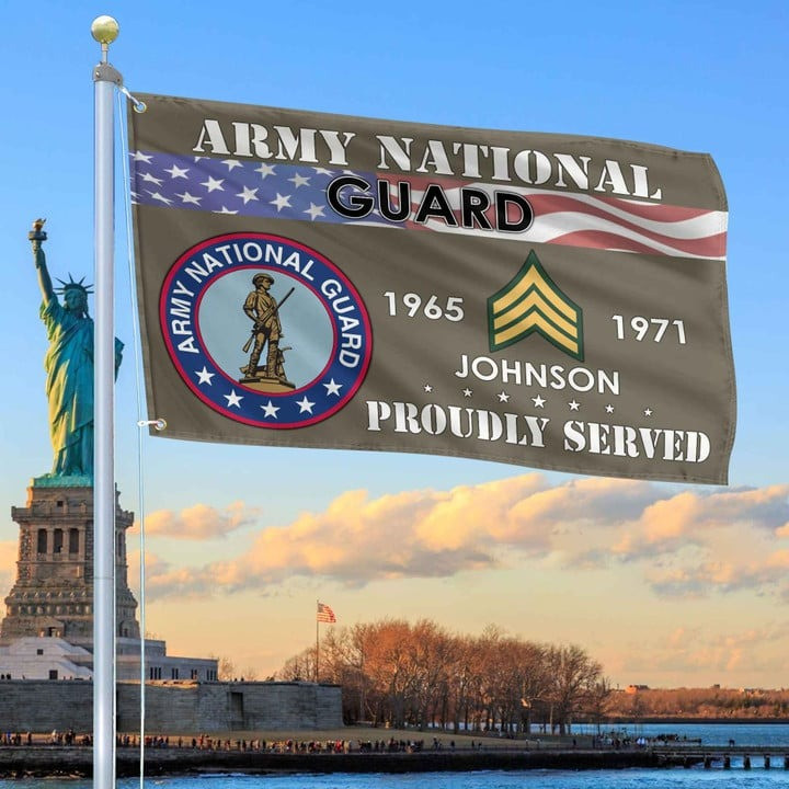 US Army National Guard Grommet Flag Custom Gift for Army National Guard Veteran Armed Forces Day Veterans Day
