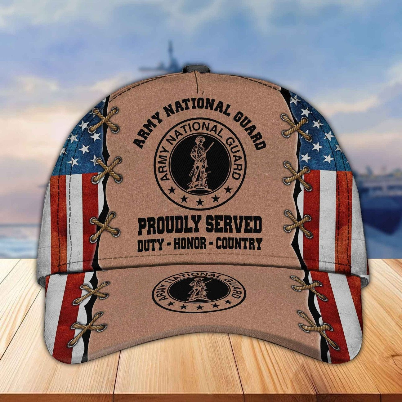 US Army National Guard Proudly Served Military Duty Honor & Country Baseball Cap Gift For Veterans Day