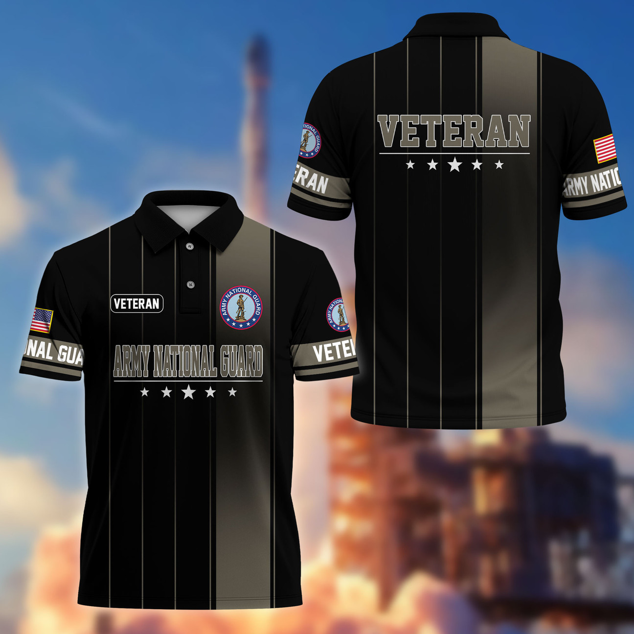 US Army National Guard Veterans Polo Shirt Military Shirt Gifts For Patriots