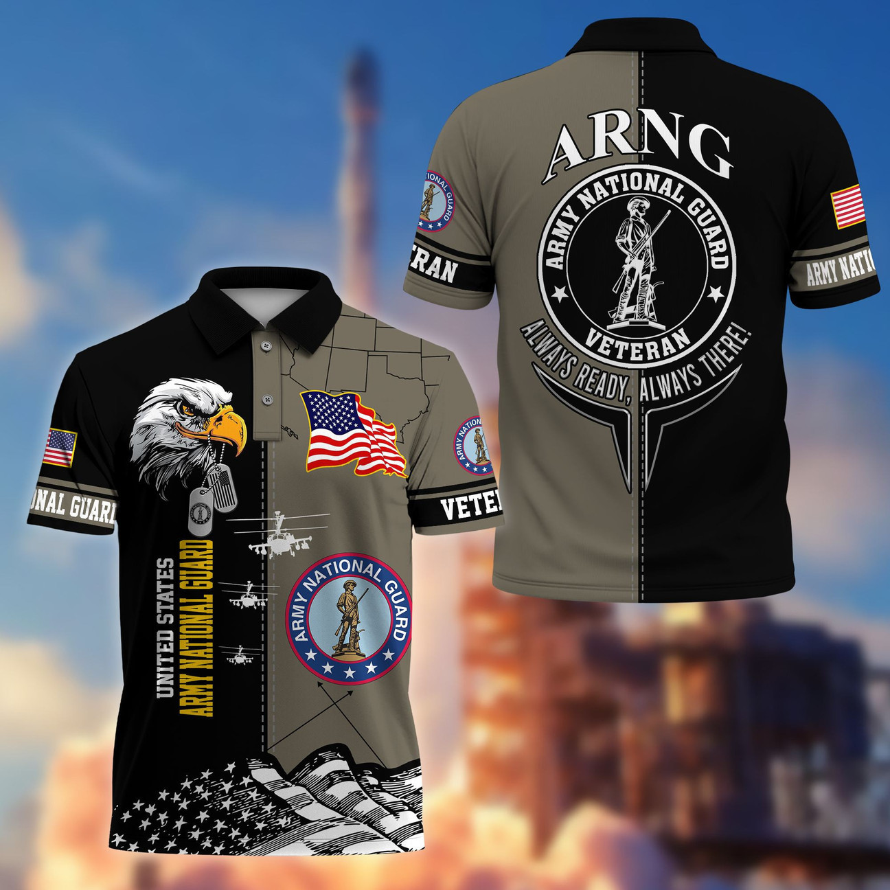US Army National Guard Veterans Polo Shirt Pride Army Shirt Veterans Day Gifts
