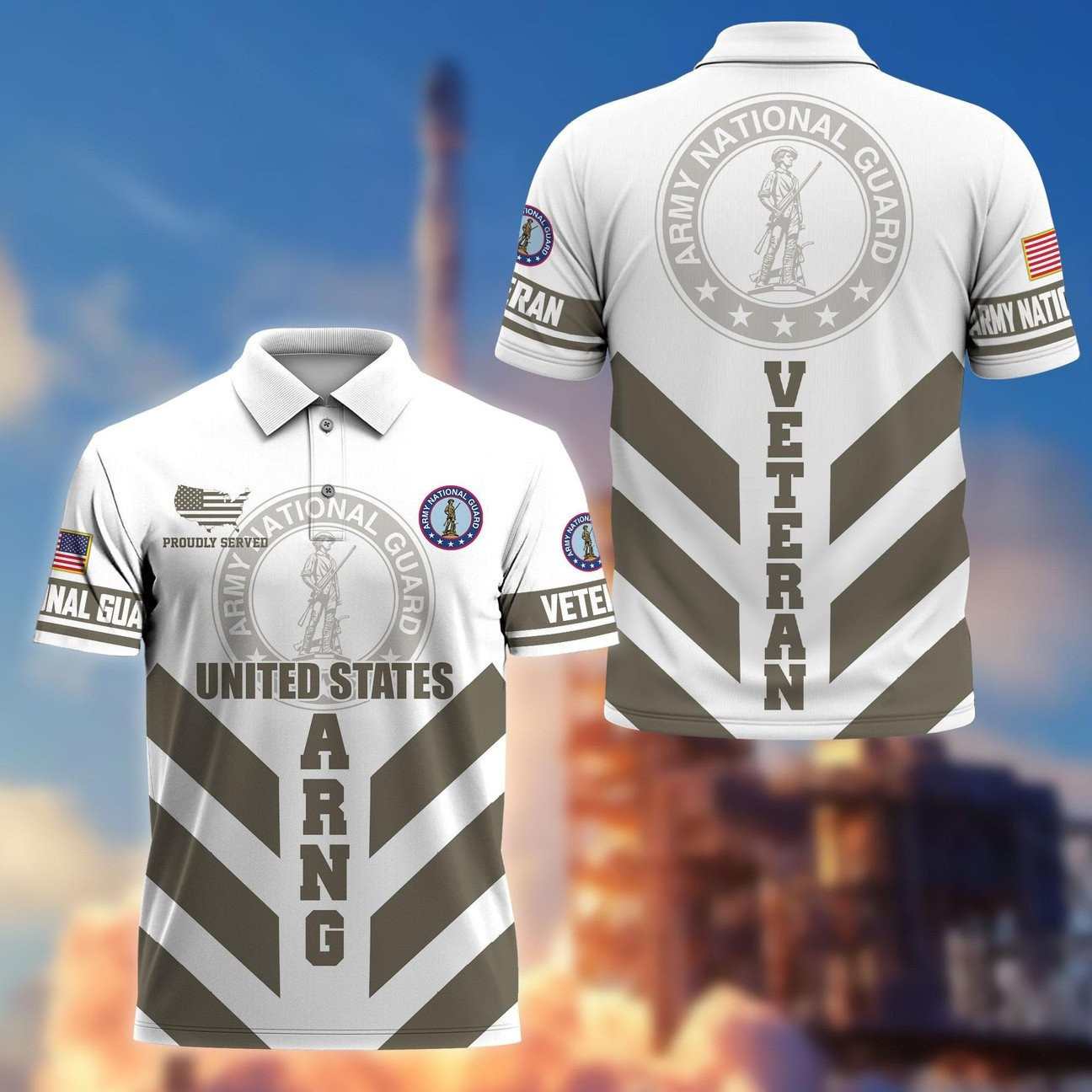 US Army National Guard Veterans Polo Shirt Veteran's Day Shirt Best Gifts For Dad