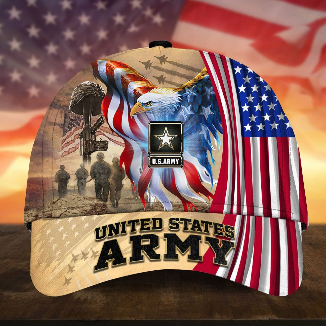 US Army Patriotic American Flag Cap Perfect Gift For Military on Veterans Day
