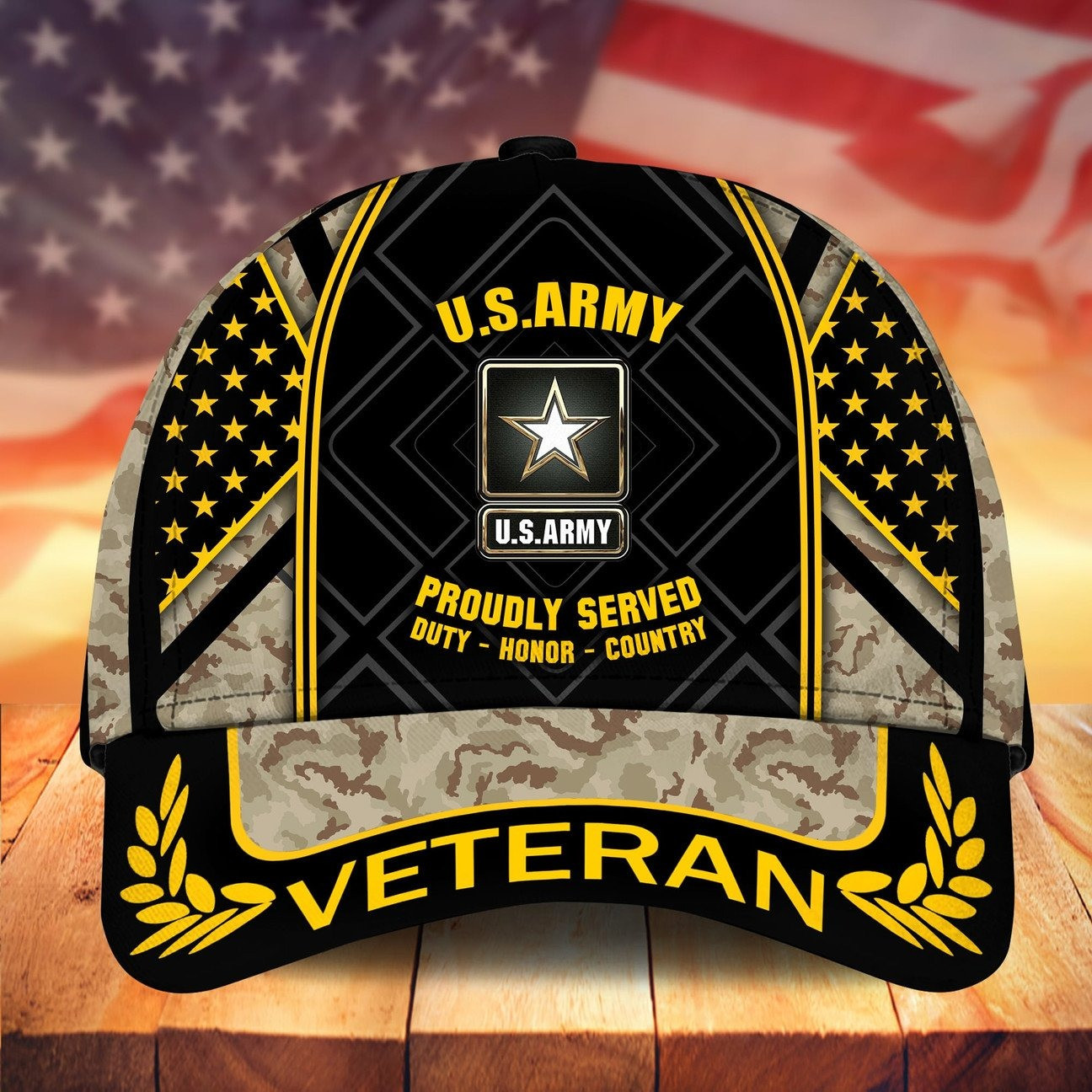 US Army Proudly Served Duty Country Veteran Cap for American Heroes on Veterans Day