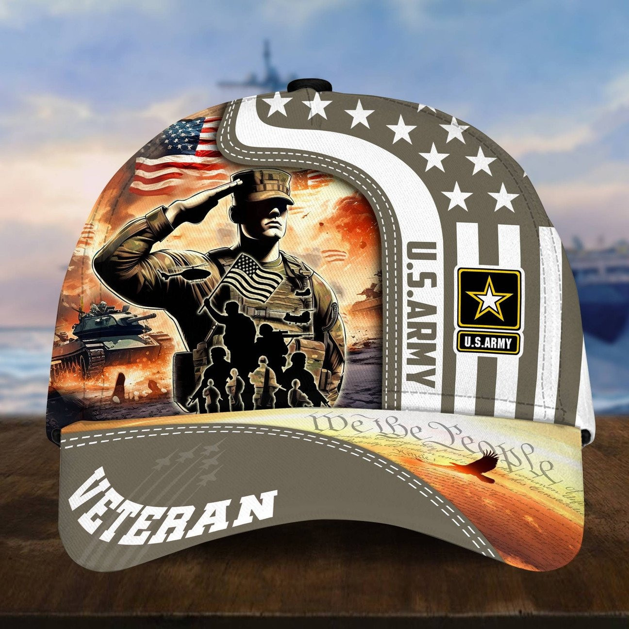 US Army Salute Patriotic Baseball Cap Gift For Husband on Veterans Day
