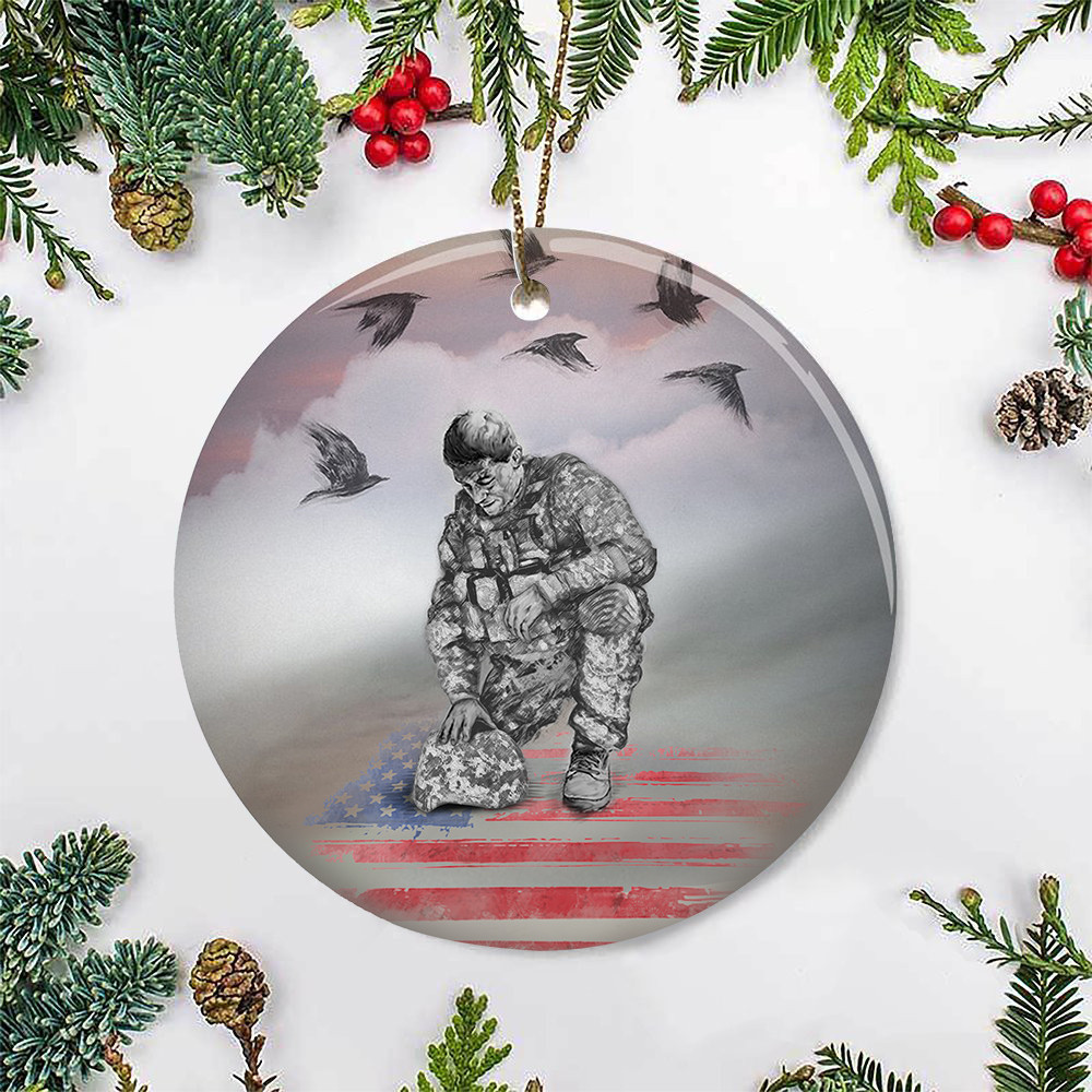 US Army Soldier Ornament Veterans Honoring Military Christmas Ornaments 2024 Gift Ideas