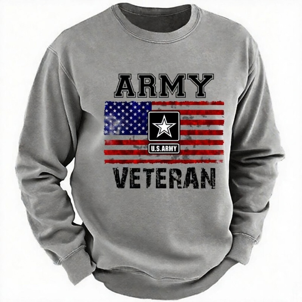 US ARMY Sweatshirt American Flag Veteran Crewneck Best Gift For Patriots