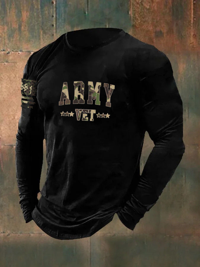 US Army Veteran Camo Long Sleeve Shirt Honoring Veteran Clothing Gifts For Army Veterans