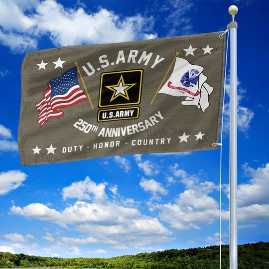 US Army Veteran Flag 250th Anniversary Duty Honor Country Semiquincentennial Gift Ideas