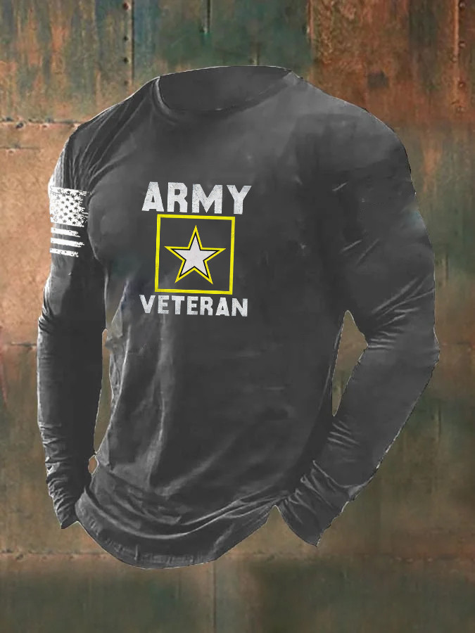 US Army Veteran Long Sleeve Shirt American Flag Army Clothing Gifts For Brother