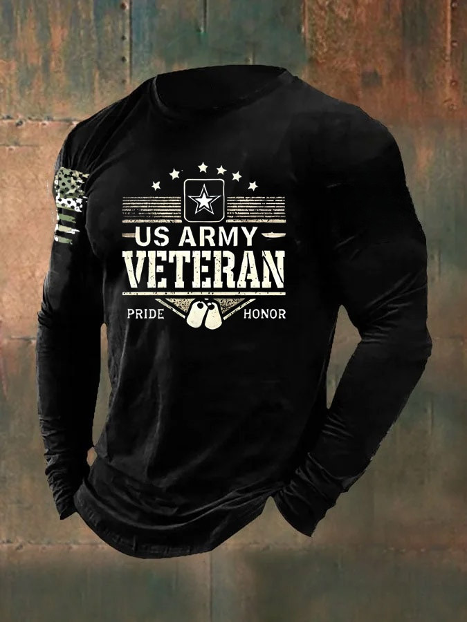 US Army Veteran Long Sleeve Shirt Pride Honor DD 214 Apparel Gifts For Patriotic Men