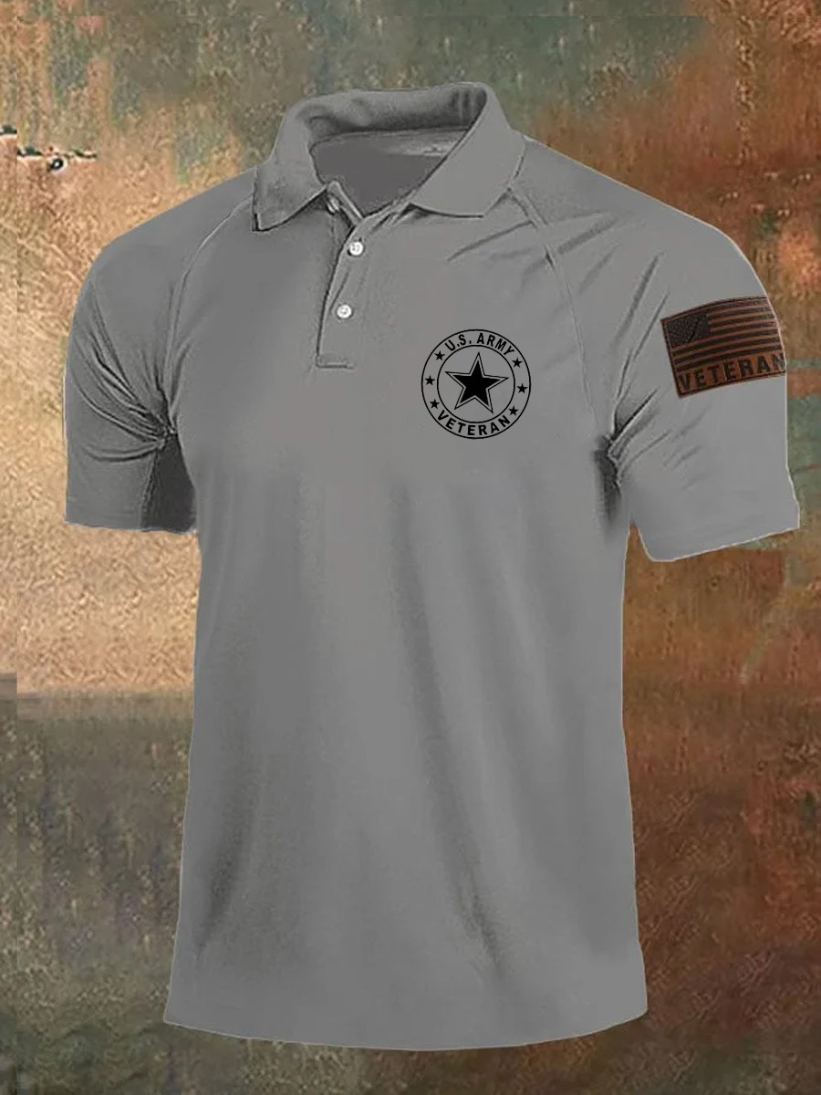 US Army Veteran Polo Shirt American Flag Veteran Merchandise Gifts For Soldiers