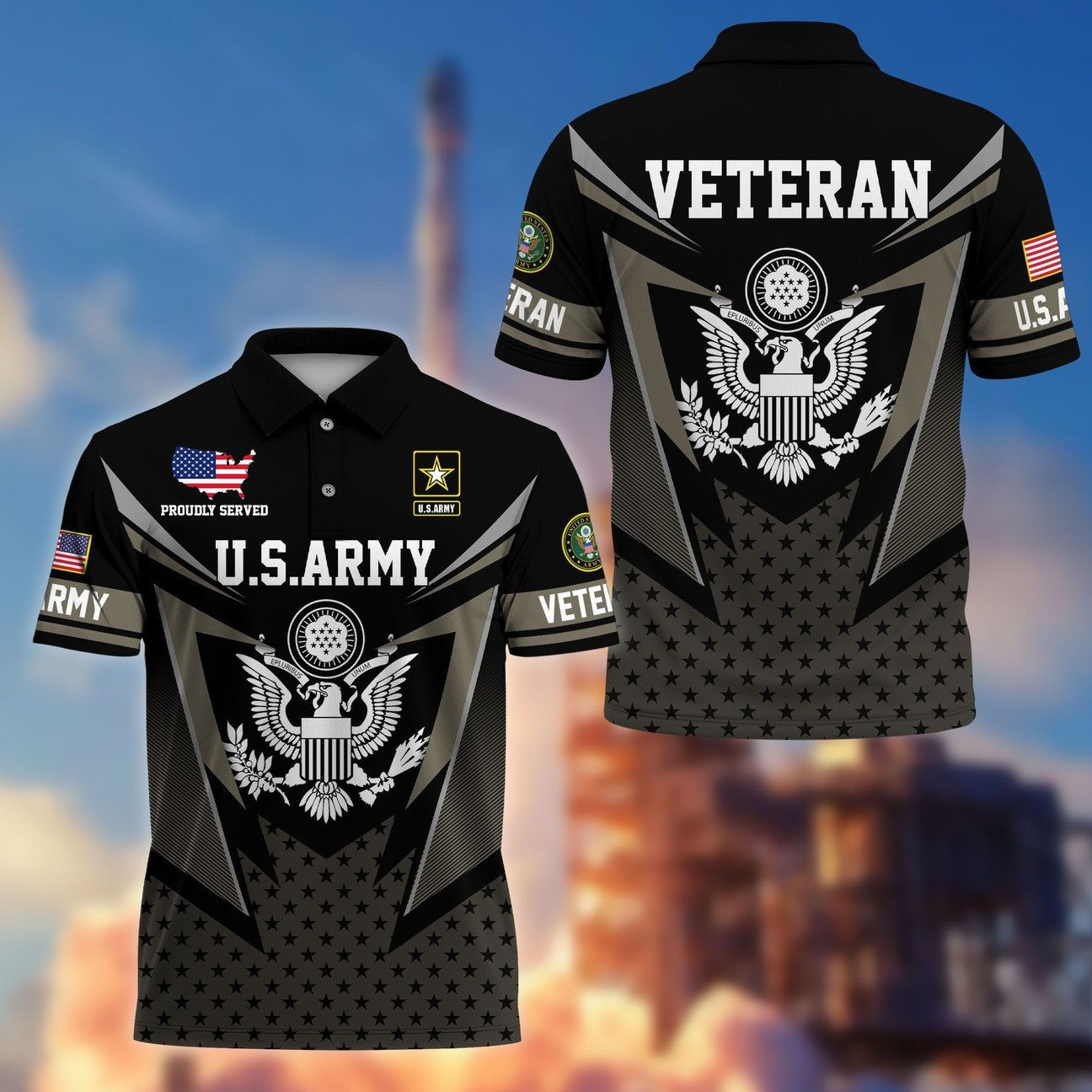 US Army Veteran Polo Shirt Premium Military Gift for Father and Husband and Friends on Veteran Day