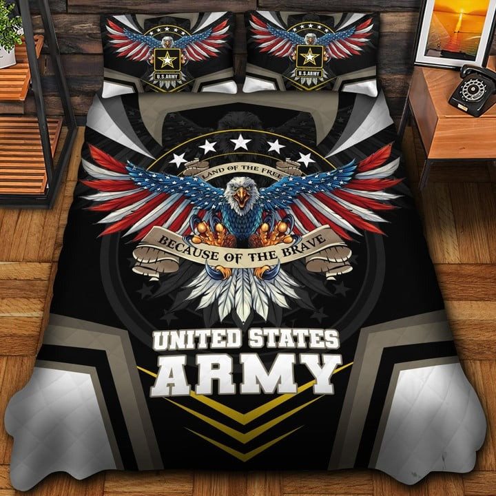 US Army Veteran Quilted Bedding Set Duvet Cover Bedspread Gift Ideas For Her