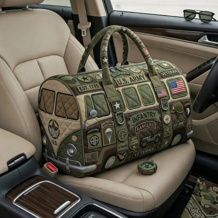 US Army Veteran Quilted Duffle Bag Infantry Rangers Airborne Est 1775 Best Gift For Military Veterans