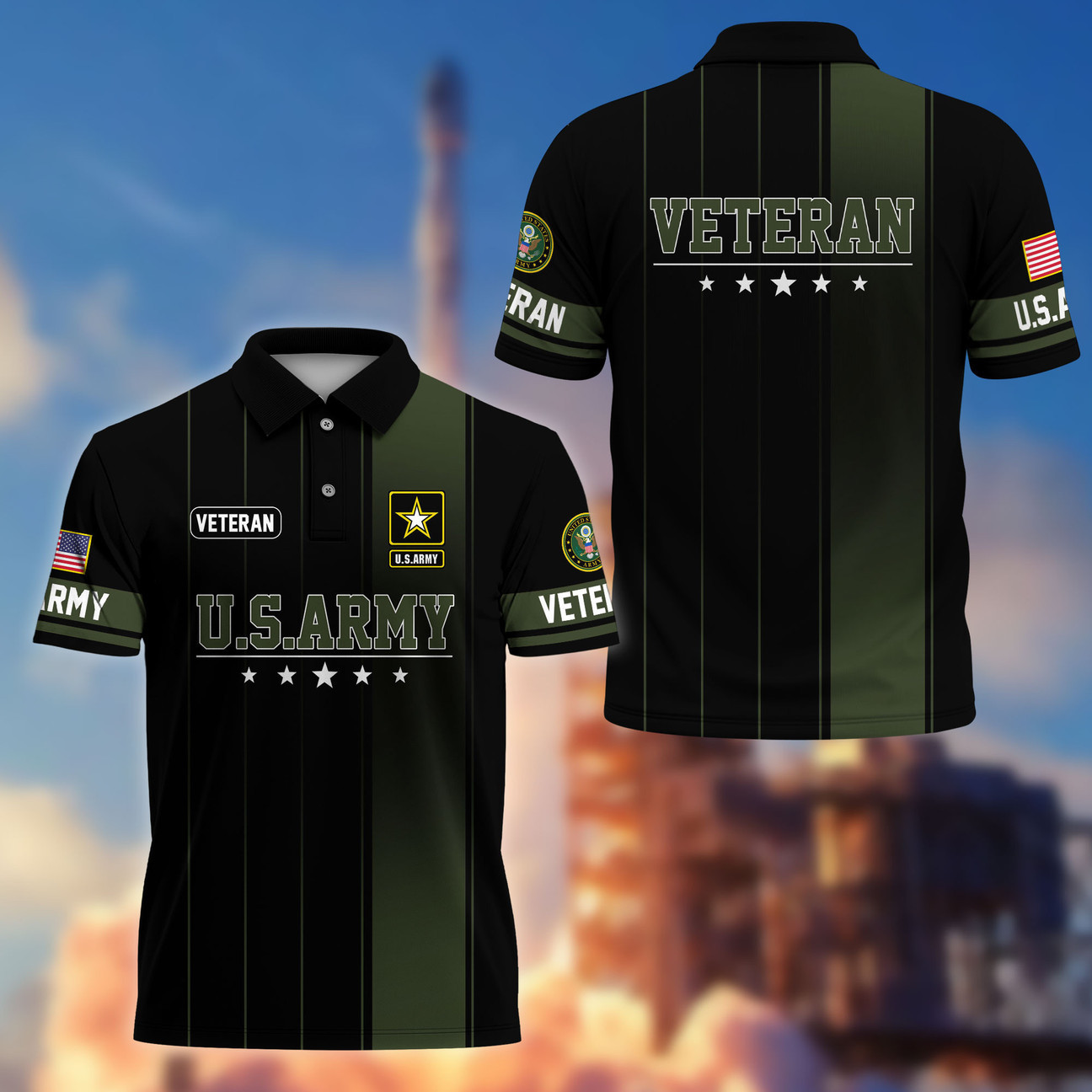 US Army Veterans Polo Shirt Veterans Day Shirt Patriotic Gift for Army