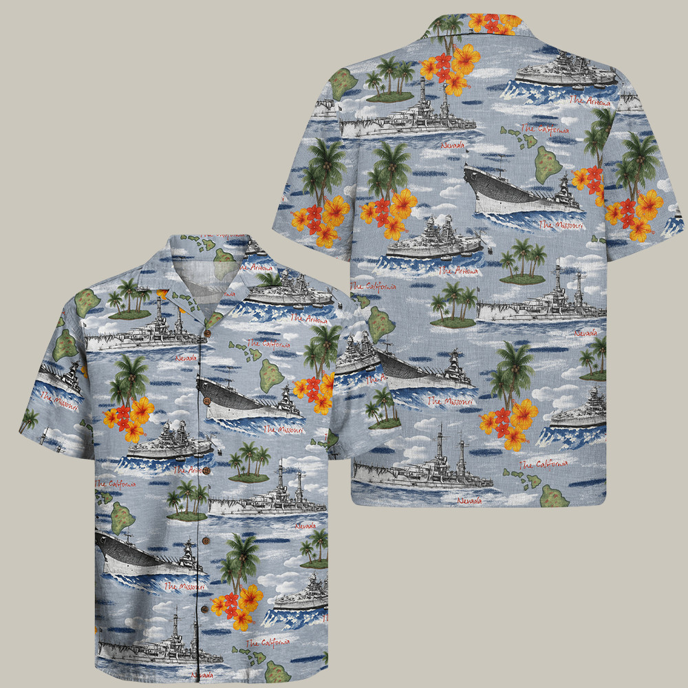 Us Battleships 250th Years Of Service Hawaiian Shirt Best Veterans Day Gifts