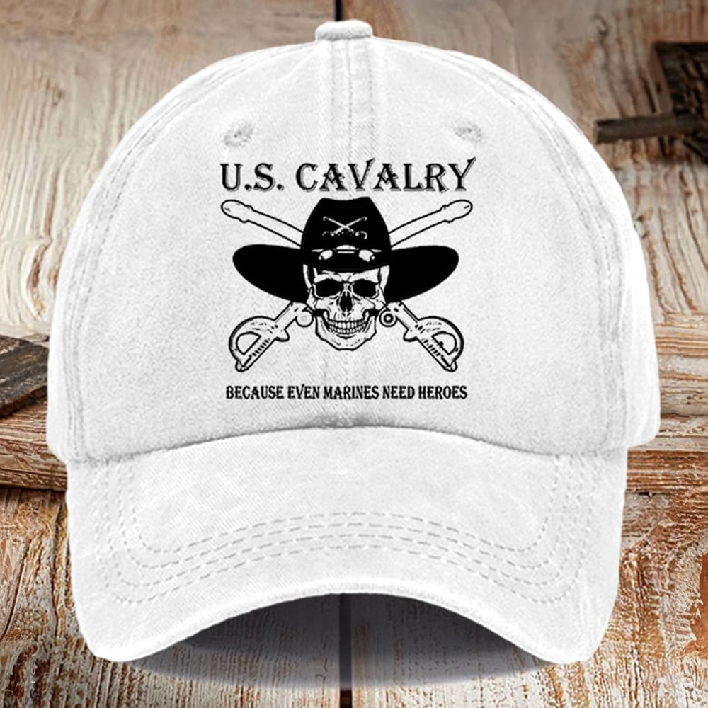 US Calvary Skull Head Hat Because Even Marines Need Heores Cap Unique Presents