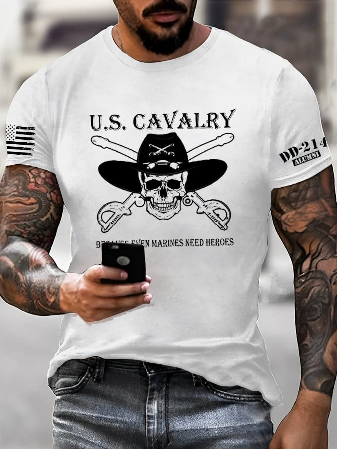US Cavalry T-Shirt DD 214 Marine Corps Apparel United States Marine Gifts