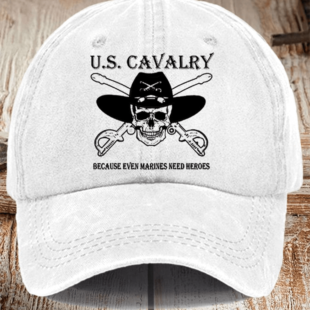 US Cavalry Veteran Hat Because Even Marines Need Heroes Cap Proud Marine Corps Gifts