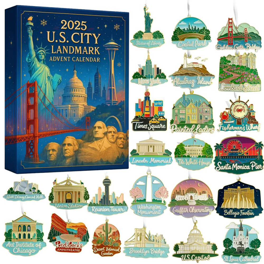 US City Landmark Advent Calendar 2025 24 Day Christmas Countdown Christmas Gifts For Husband