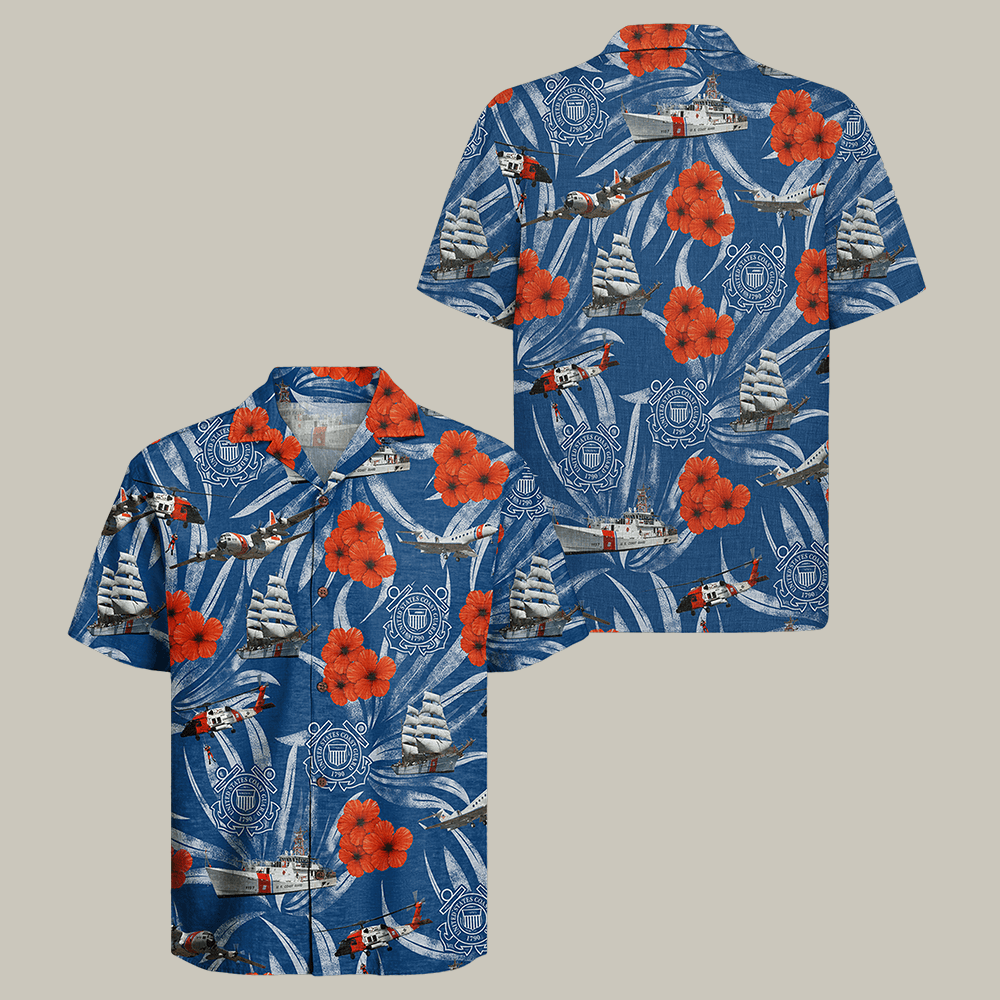 US Coast Guard 250th Years Of Service Hawaiian Shirt Patriotic Veteran Clothes USCG Gift Idea