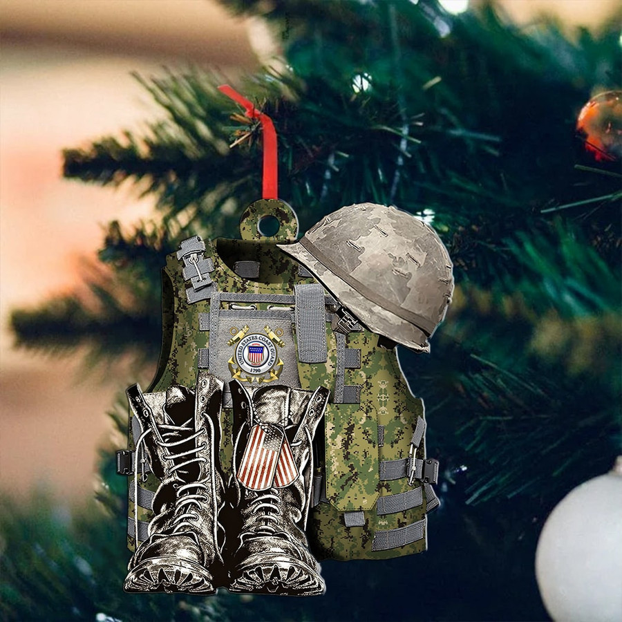 US Coast Guard Camo Uniform Christmas Ornament Holiday Decor Christmas Gifts For Veterans
