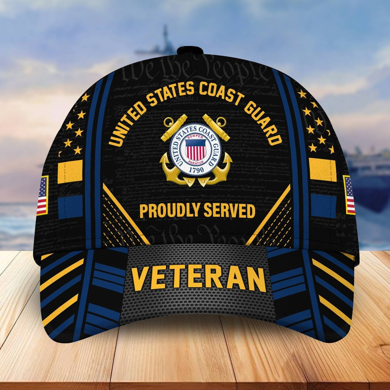 US Coast Guard Eagle Emblem Proudly Served Baseball Cap Gift For Patriotic Army on Veterans Day